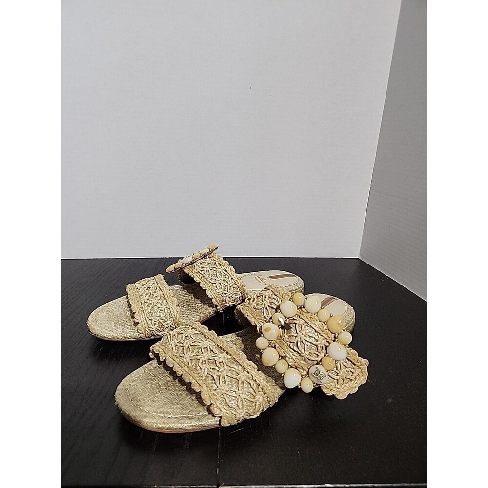 Sam Edelman Women's US 8.5M Elisa Slide Sandals Light Natural Raffia